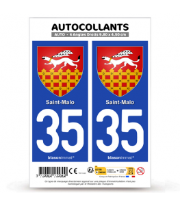 35 Saint-Malo - Armoiries | Autocollant plaque immatriculation