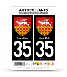 35 Saint-Malo - Armoiries | Autocollant plaque immatriculation