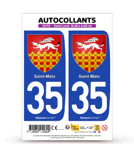 35 Saint-Malo - Armoiries | Autocollant plaque immatriculation