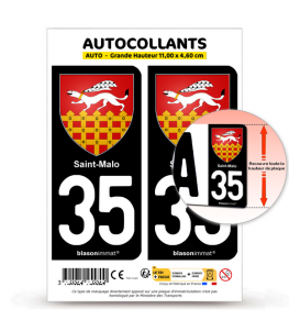 35 Saint-Malo - Armoiries | Autocollant plaque immatriculation