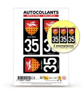 35 Saint-Malo - Armoiries | Autocollant plaque immatriculation