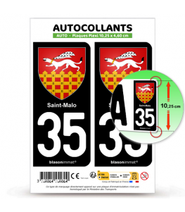 35 Saint-Malo - Armoiries | Autocollant plaque immatriculation