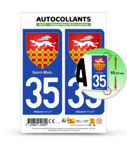 35 Saint-Malo - Armoiries | Autocollant plaque immatriculation