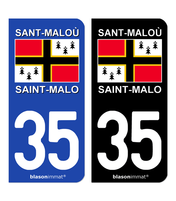 35 Saint-Malo - Pays | Autocollant plaque immatriculation