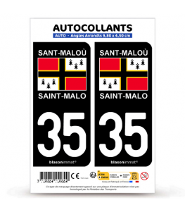 35 Saint-Malo - Pays | Autocollant plaque immatriculation