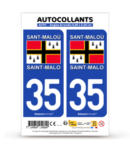 35 Saint-Malo - Pays | Autocollant plaque immatriculation