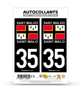 35 Saint-Malo - Pays | Autocollant plaque immatriculation