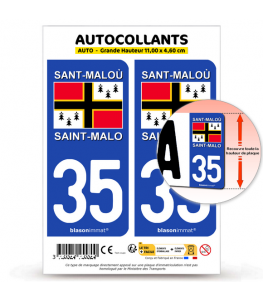 35 Saint-Malo - Pays | Autocollant plaque immatriculation