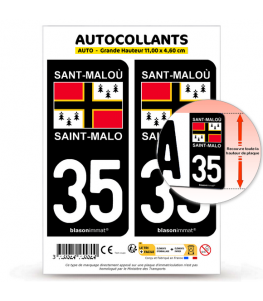 35 Saint-Malo - Pays | Autocollant plaque immatriculation