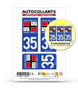 35 Saint-Malo - Pays | Autocollant plaque immatriculation