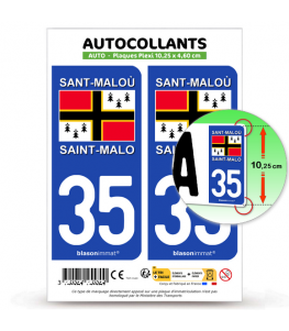 35 Saint-Malo - Pays | Autocollant plaque immatriculation