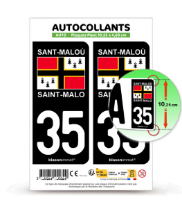 35 Saint-Malo - Pays | Autocollant plaque immatriculation