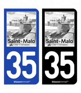 35 Saint-Malo - Corsaire | Autocollant plaque immatriculation