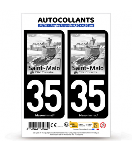 35 Saint-Malo - Corsaire | Autocollant plaque immatriculation