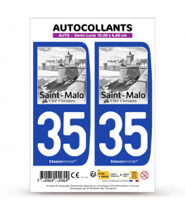 35 Saint-Malo - Corsaire | Autocollant plaque immatriculation