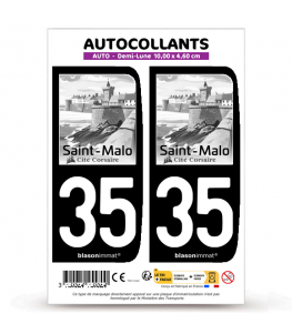 35 Saint-Malo - Corsaire | Autocollant plaque immatriculation