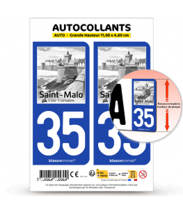 35 Saint-Malo - Corsaire | Autocollant plaque immatriculation