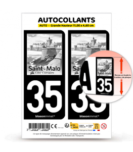 35 Saint-Malo - Corsaire | Autocollant plaque immatriculation