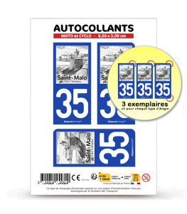 35 Saint-Malo - Corsaire | Autocollant plaque immatriculation