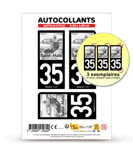 35 Saint-Malo - Corsaire | Autocollant plaque immatriculation