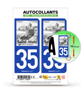 35 Saint-Malo - Corsaire | Autocollant plaque immatriculation