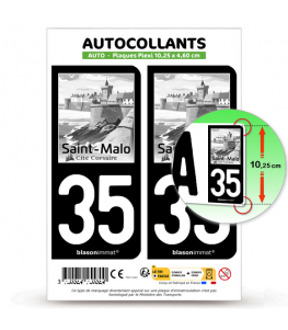 35 Saint-Malo - Corsaire | Autocollant plaque immatriculation