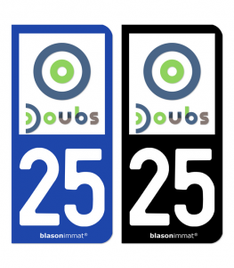 25 Doubs - Département | Autocollant plaque immatriculation