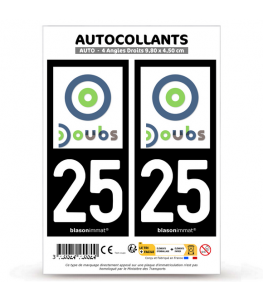 25 Doubs - Département | Autocollant plaque immatriculation