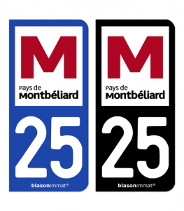 25 Montbéliard - Pays | Autocollant plaque immatriculation