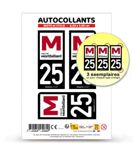 25 Montbéliard - Pays | Autocollant plaque immatriculation