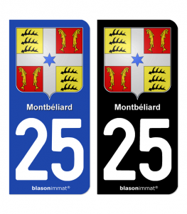 25 Montbéliard - Armoiries | Autocollant plaque immatriculation