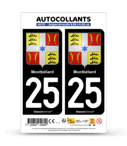 25 Montbéliard - Armoiries | Autocollant plaque immatriculation