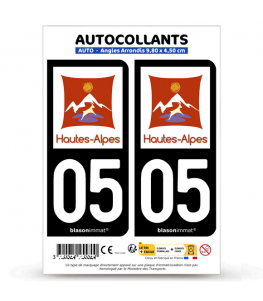 05 Hautes-Alpes - Département | Autocollant plaque immatriculation