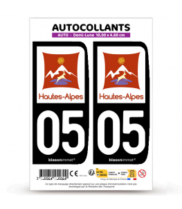 05 Hautes-Alpes - Département | Autocollant plaque immatriculation