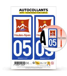 05 Hautes-Alpes - Département | Autocollant plaque immatriculation