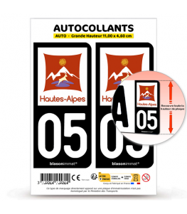 05 Hautes-Alpes - Département | Autocollant plaque immatriculation