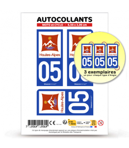 05 Hautes-Alpes - Département | Autocollant plaque immatriculation