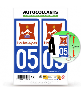 05 Hautes-Alpes - Département | Autocollant plaque immatriculation