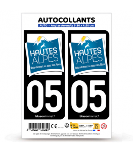 05 Hautes-Alpes - Tourisme | Autocollant plaque immatriculation