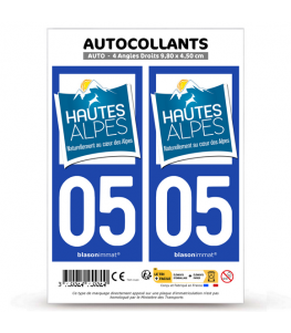 05 Hautes-Alpes - Tourisme | Autocollant plaque immatriculation