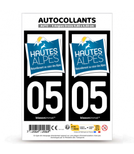 05 Hautes-Alpes - Tourisme | Autocollant plaque immatriculation