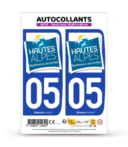 05 Hautes-Alpes - Tourisme | Autocollant plaque immatriculation