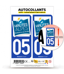 05 Hautes-Alpes - Tourisme | Autocollant plaque immatriculation