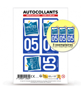 05 Hautes-Alpes - Tourisme | Autocollant plaque immatriculation