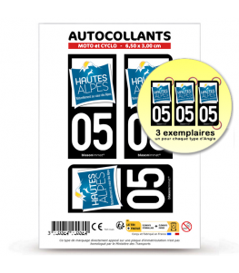 05 Hautes-Alpes - Tourisme | Autocollant plaque immatriculation