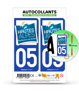 05 Hautes-Alpes - Tourisme | Autocollant plaque immatriculation