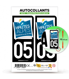 05 Hautes-Alpes - Tourisme | Autocollant plaque immatriculation