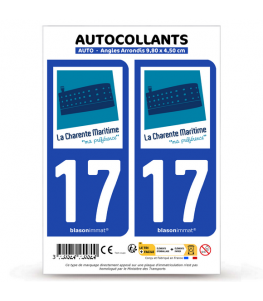 17 Charente-Maritime - Tourisme | Autocollant plaque immatriculation