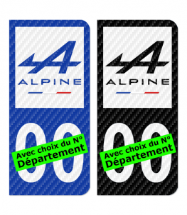 Alpine - Carbone-Style | Autocollant plaque immatriculation