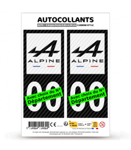 Alpine - Carbone-Style | Autocollant plaque immatriculation